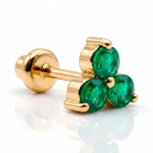 Piercing Trébol Esmeralda